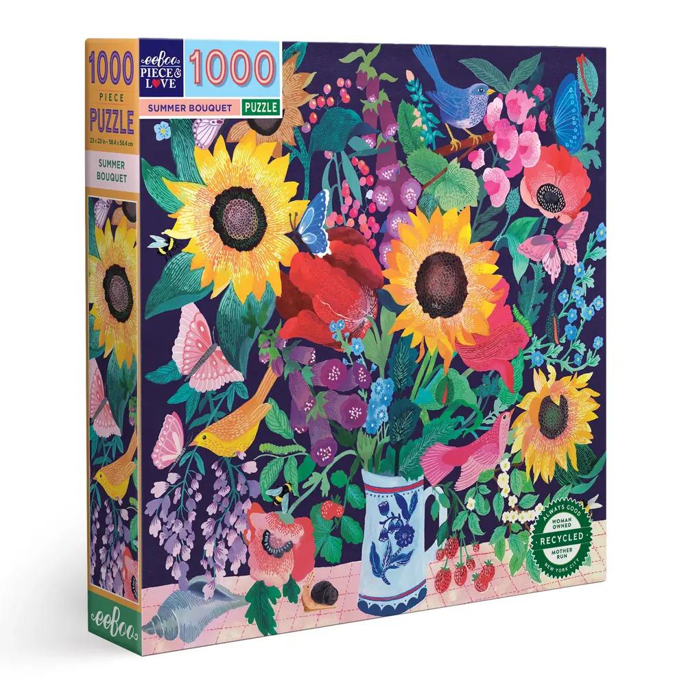 Eeboo, Puzzle, Gifts, 1000 Piece, Square, Summer Bouquet, 769567